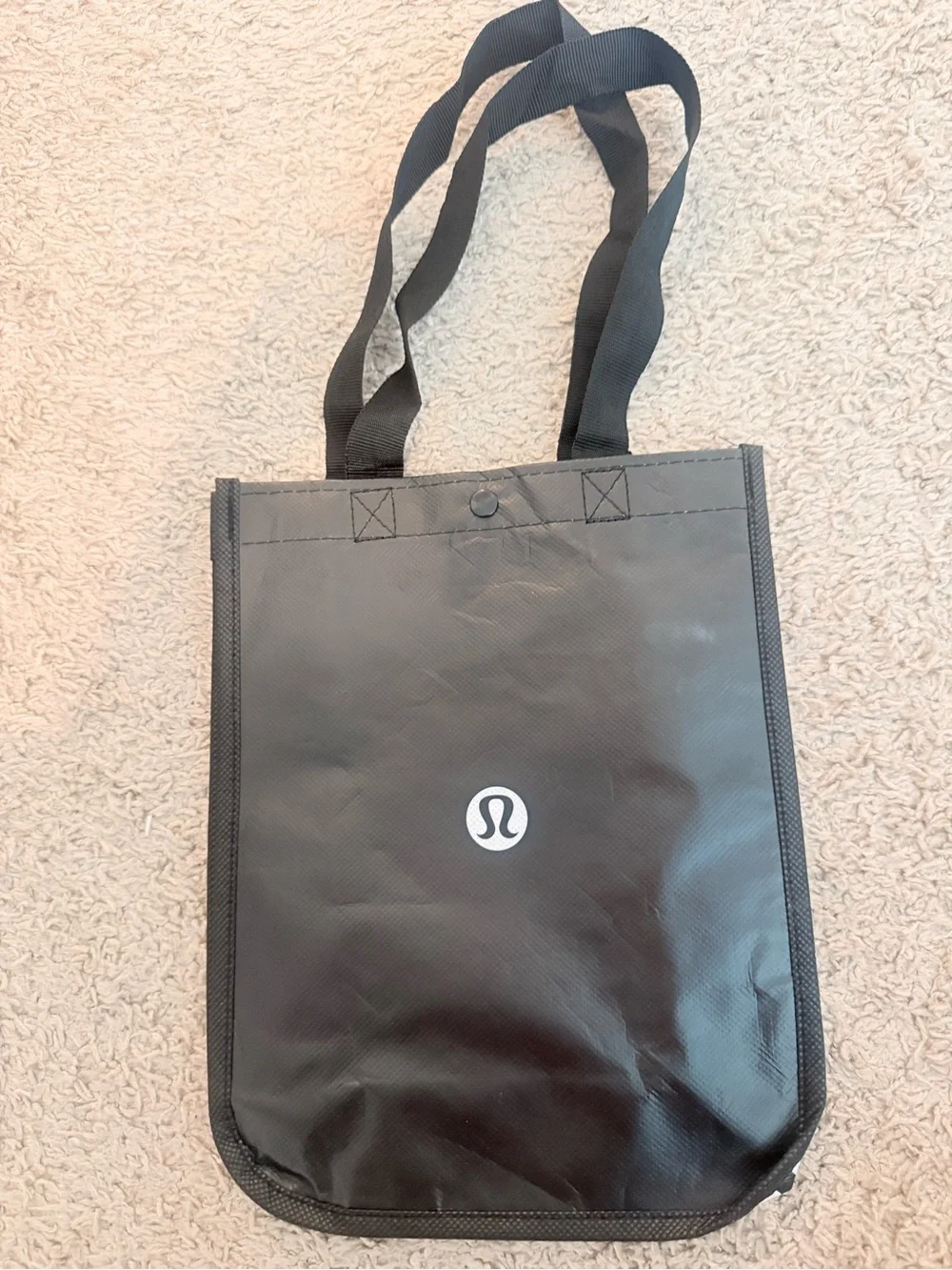 lululemon athletica Black Logo Tote Bag with Long Straps